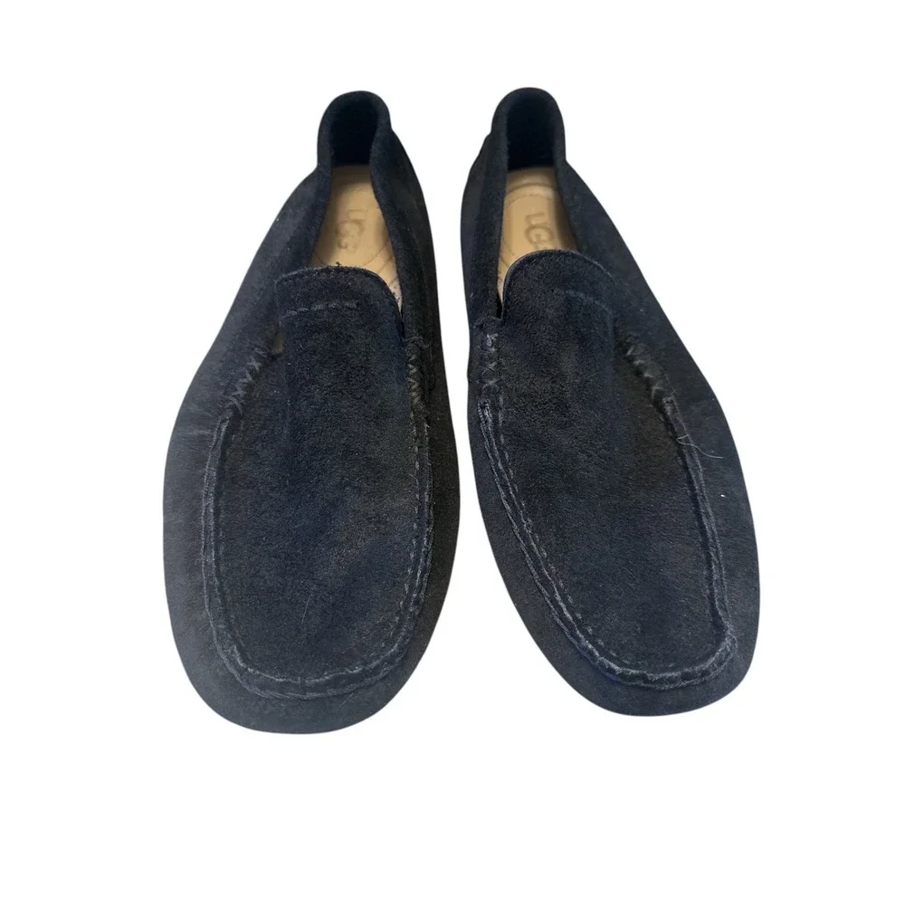 UGG Men's Black Suede Moccasin Slippers‎ | Classic Indoor Outdoor Loafers | Sz 9